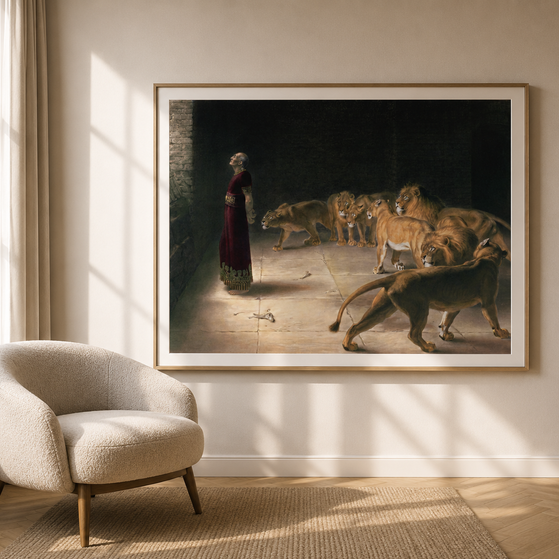 Daniel in the Lions’ Den (1890) – Briton Rivière, Premium Print