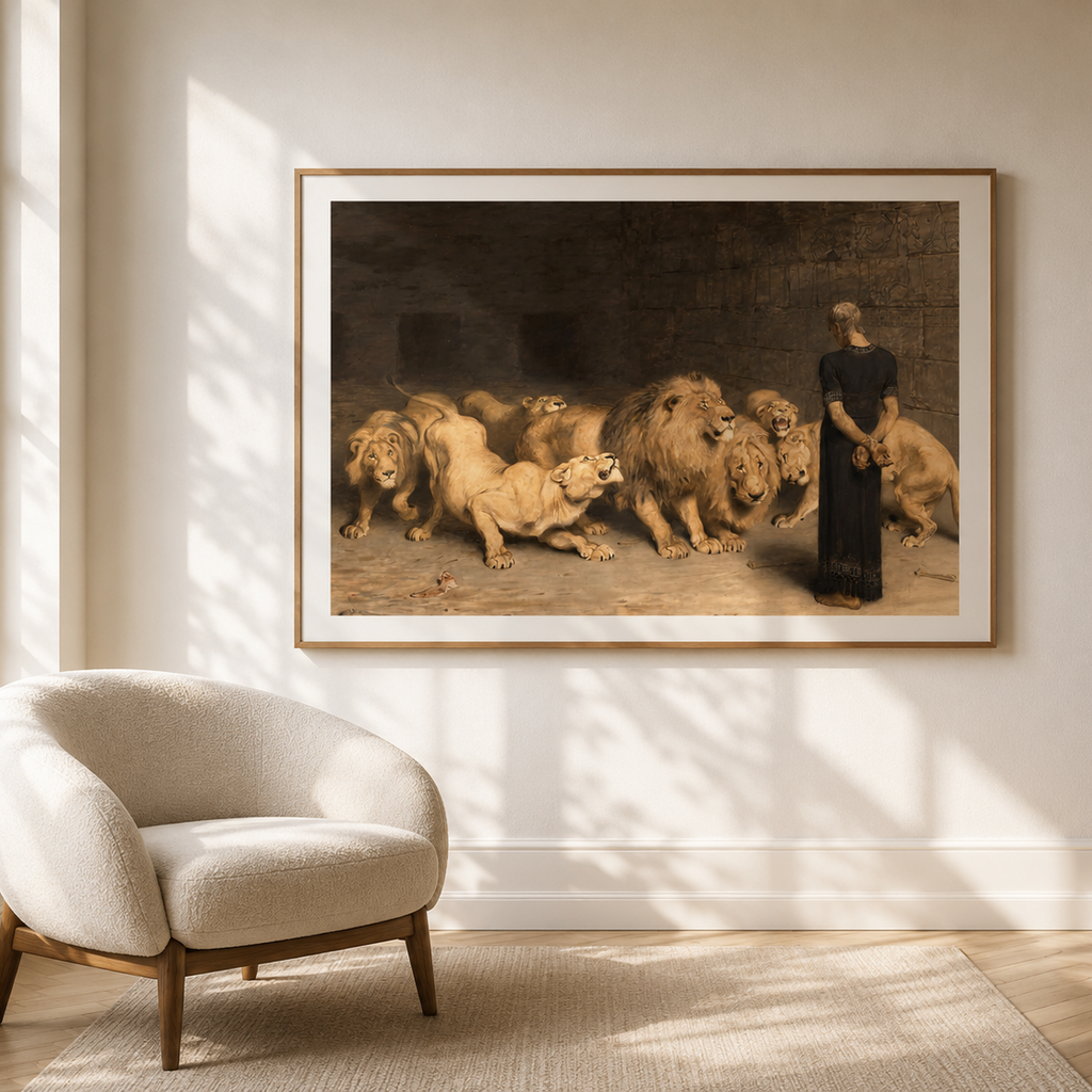 Daniel in the Lions’ Den (1872) – Briton Rivière, Premium Print