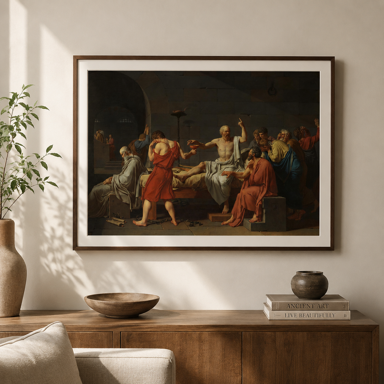 The Death of Socrates – Jacques-Louis David, Premium Print