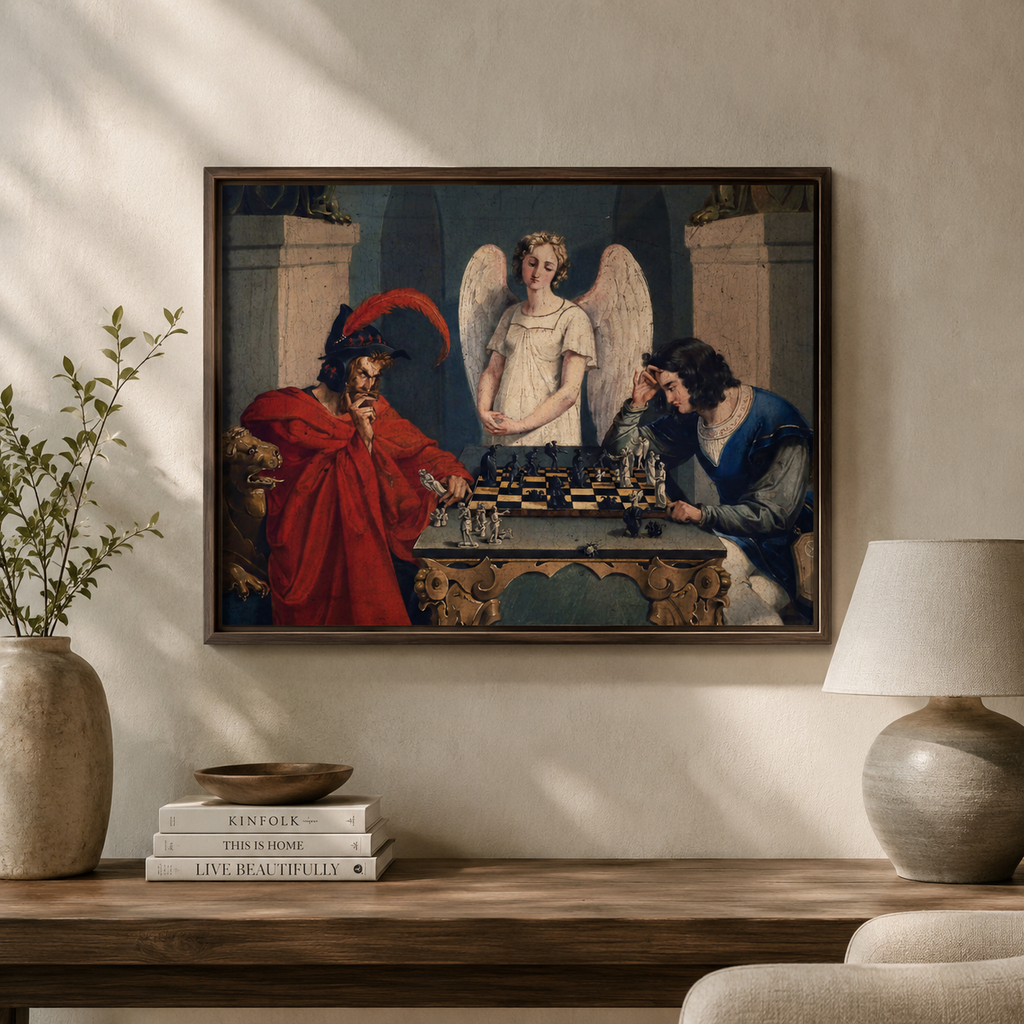The Devil’s Checkmate – Friedrich Moritz August Retzsch, Premium Print