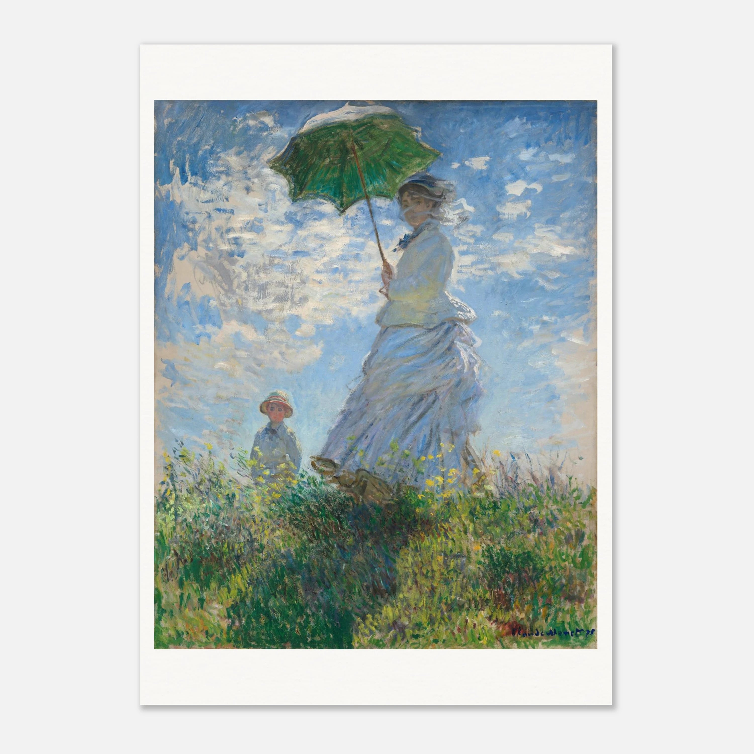 Kobieta z parasolem Madam Monet i jej syn - Claude Monet, Wydruk Premium