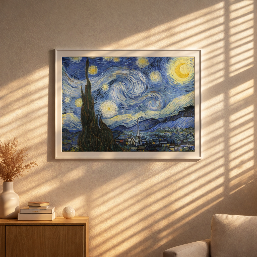 Gwiaździsta noc (The Starry Night) - Vincent van Gogh, Wydruk Premium