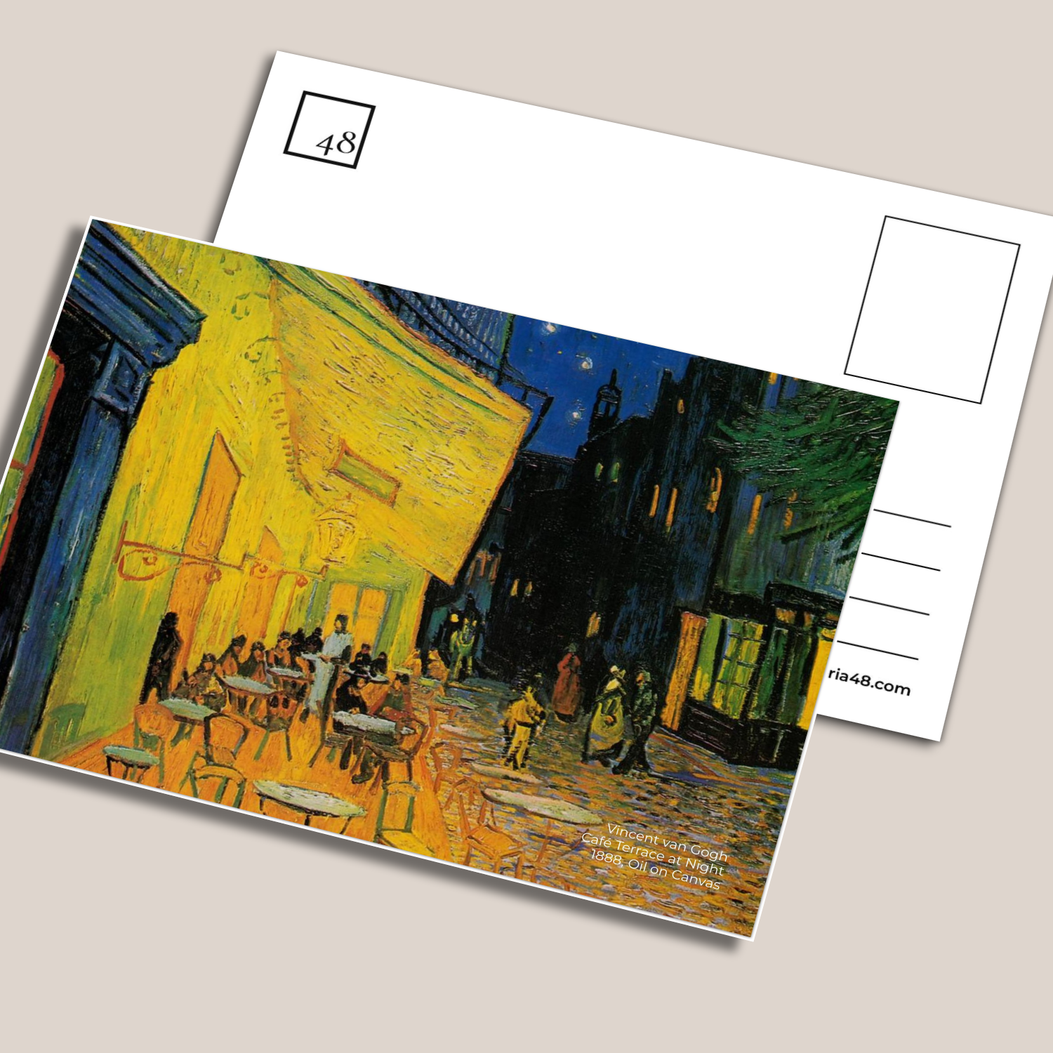 Taras kawiarni w nocy (Terrasse du café le soir) - Vincent van Gogh, Zestaw 10 Pocztówek